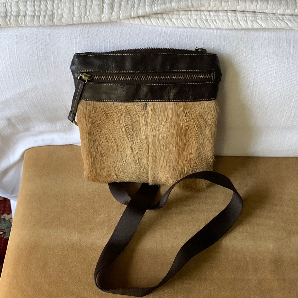 Diane Gail South African Springbok Fur Shoulder Bag Leather Handbag